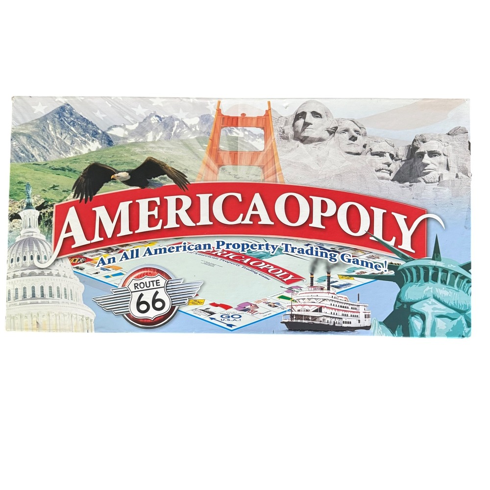 Late for the Sky America-Opoly Board Game All American Property Trading Complete
